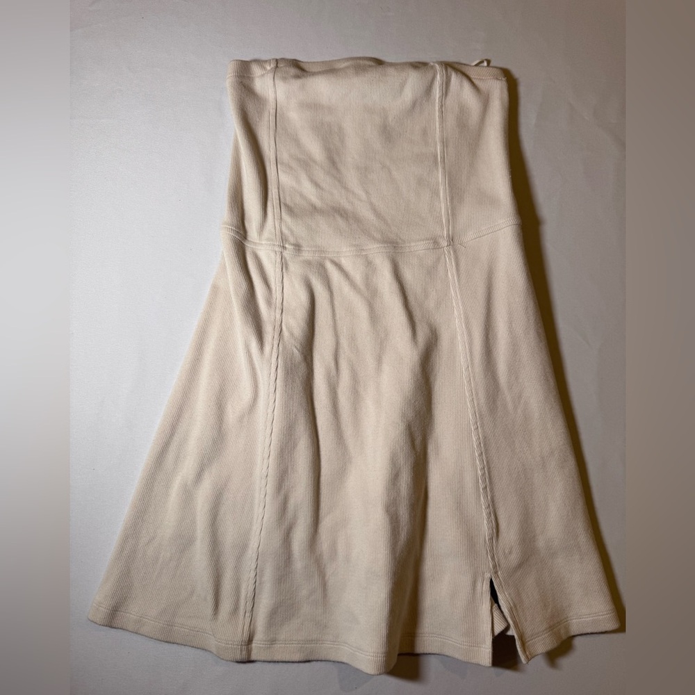 American Eagle Outfitters Cream Strapless Dress